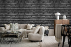 R12584 Horizontal Boards Black Panorama Mural by Rebel Walls