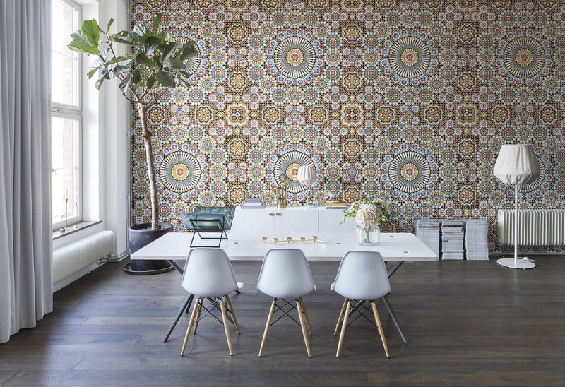R12591 Geometric Pattern Panorama Mural by Rebel Walls