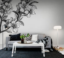 R12652 Springtime Black&white Panorama Mural by Rebel Walls