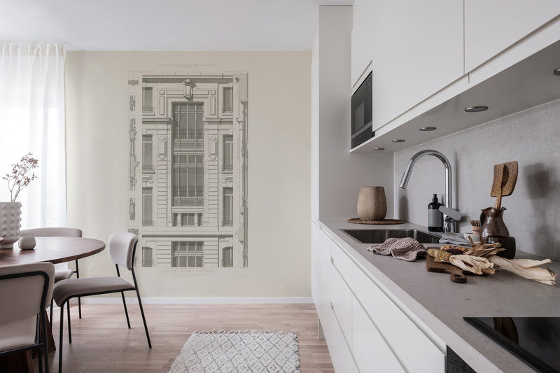 R12751 Hotel Hachette Vintage Frontage Mural by Rebel Walls