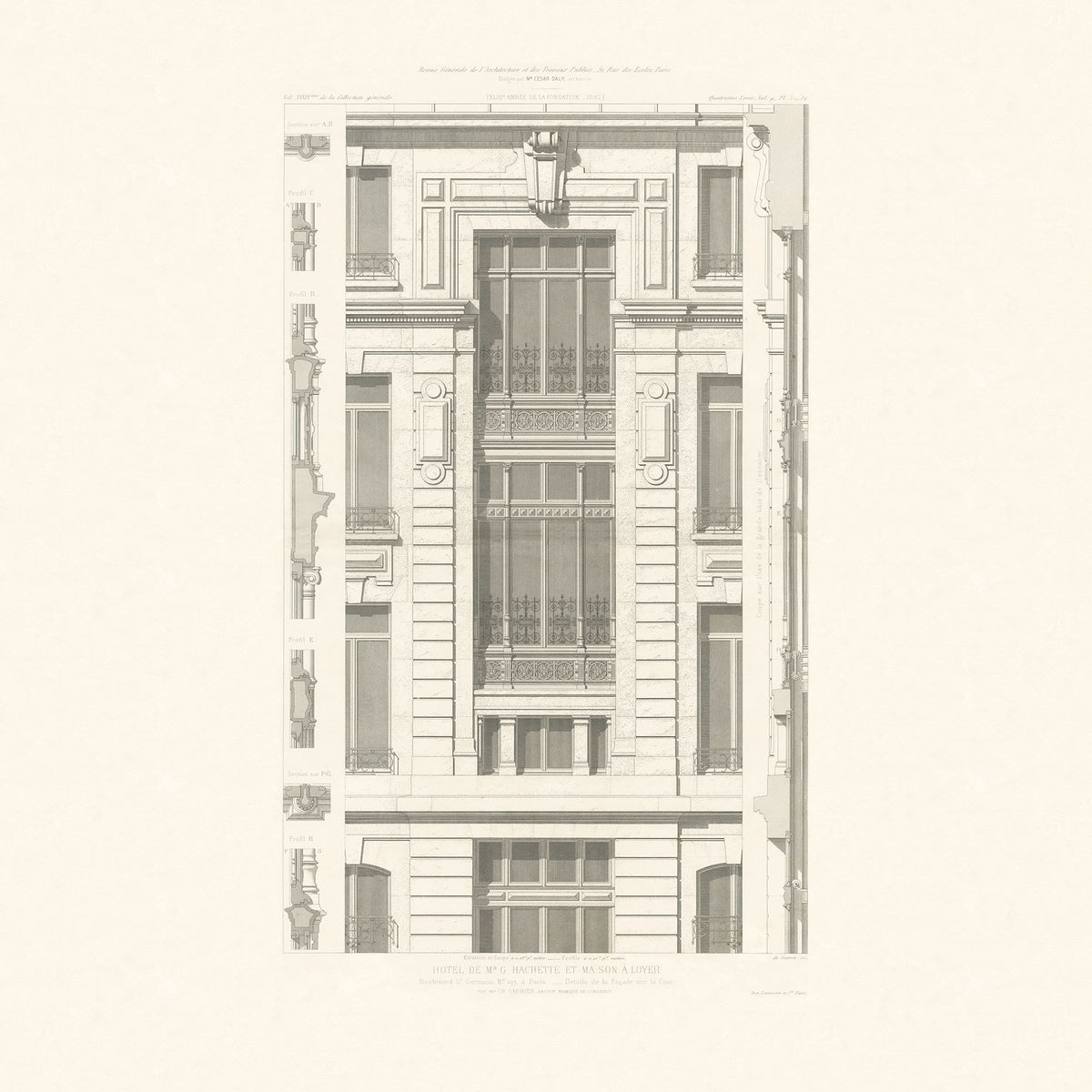 R12751 Hotel Hachette Vintage Frontage Mural by Rebel Walls