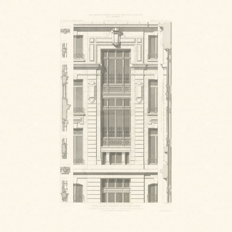 R12751 Hotel Hachette Vintage Frontage Mural by Rebel Walls