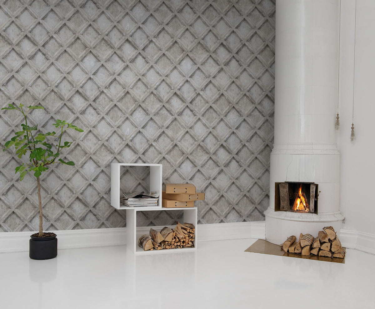 R12781 Concrete Trellis Frontage Mural by Rebel Walls