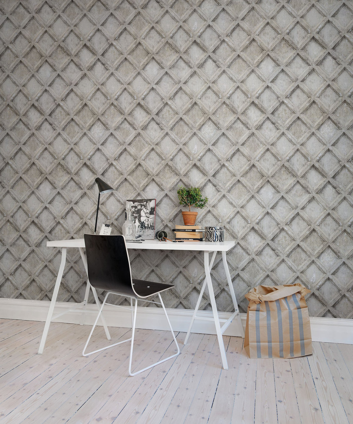 R12781 Concrete Trellis Frontage Mural by Rebel Walls