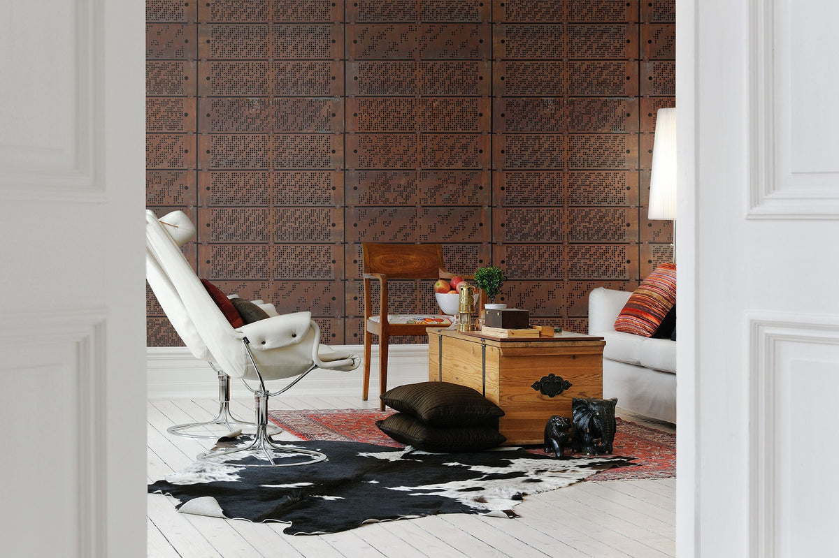 R12841 Punch Cards Frontage Mural by Rebel Walls