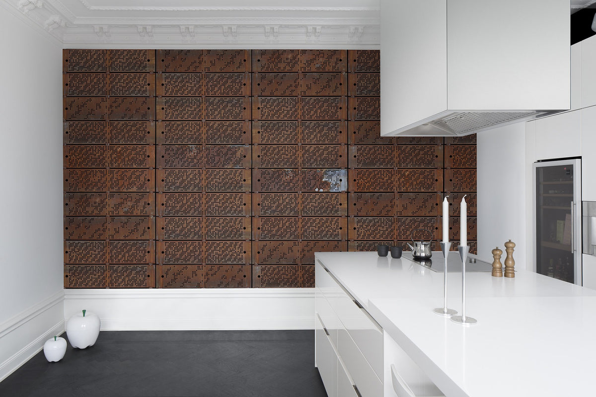 R12841 Punch Cards Frontage Mural by Rebel Walls