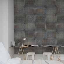 R12852 Tin Plates Black Frontage Mural by Rebel Walls