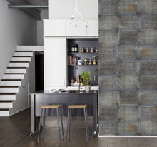 R12852 Tin Plates Black Frontage Mural by Rebel Walls