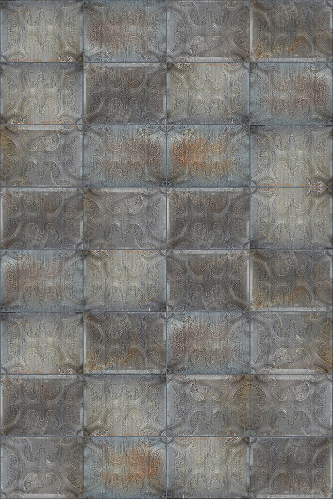 R12852 Tin Plates Black Frontage Mural by Rebel Walls