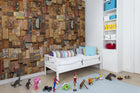 R12861 Vintage Books Cover Frontage Mural by Rebel Walls