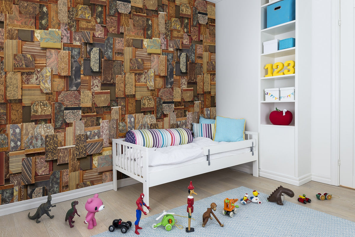 R12861 Vintage Books Cover Frontage Mural by Rebel Walls