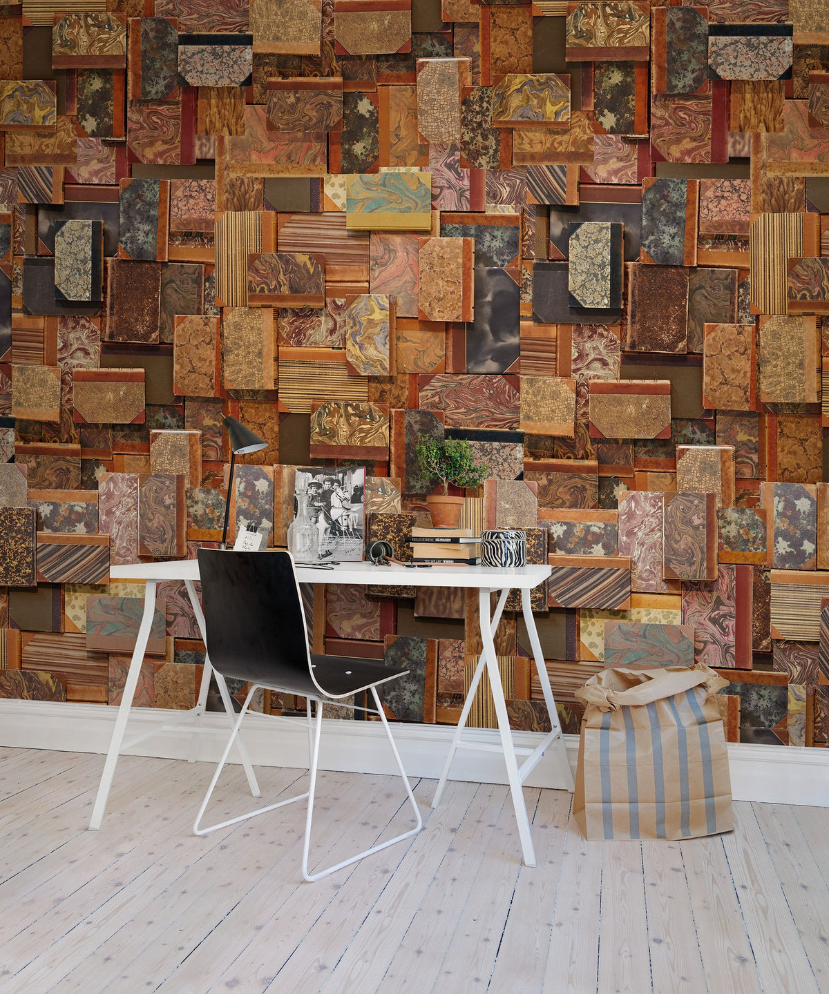 R12861 Vintage Books Cover Frontage Mural by Rebel Walls