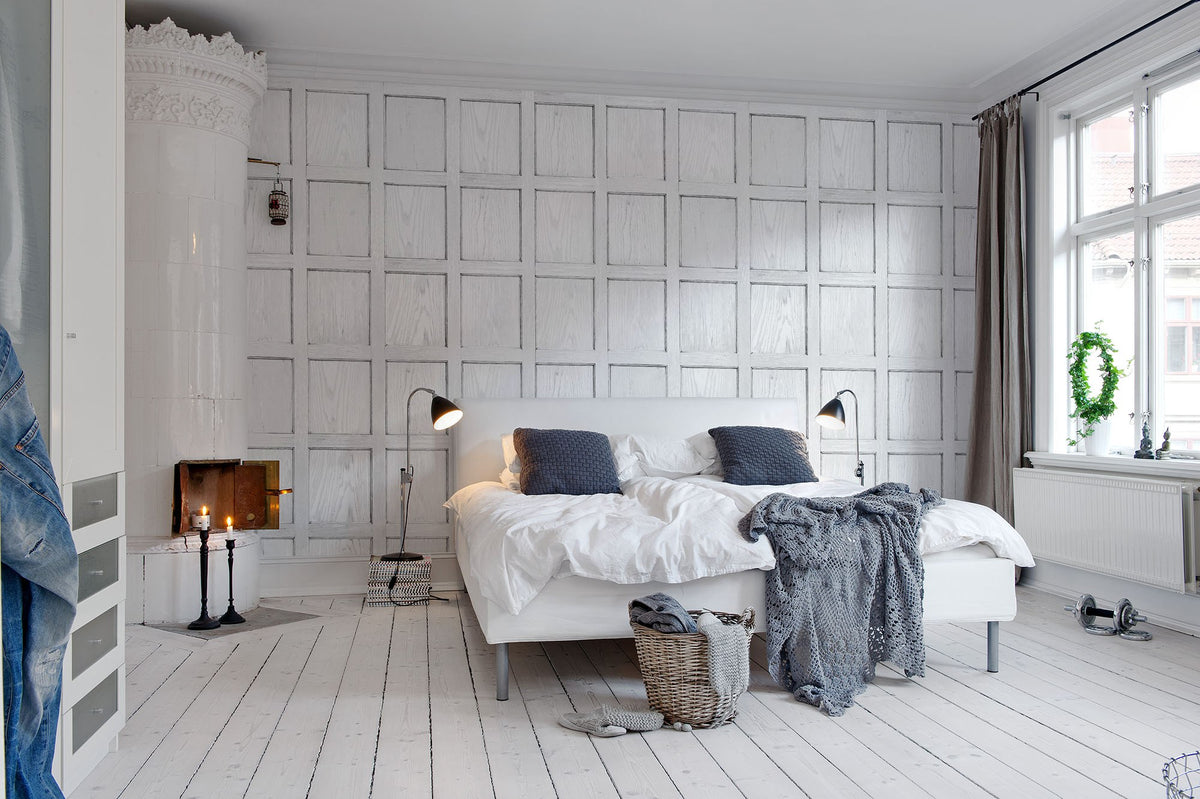 R12882 Panel White Frontage Mural by Rebel Walls