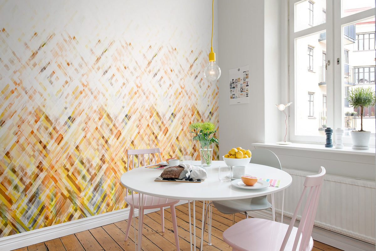 R12891 Dream Weaver Yellow Frontage Mural by Rebel Walls