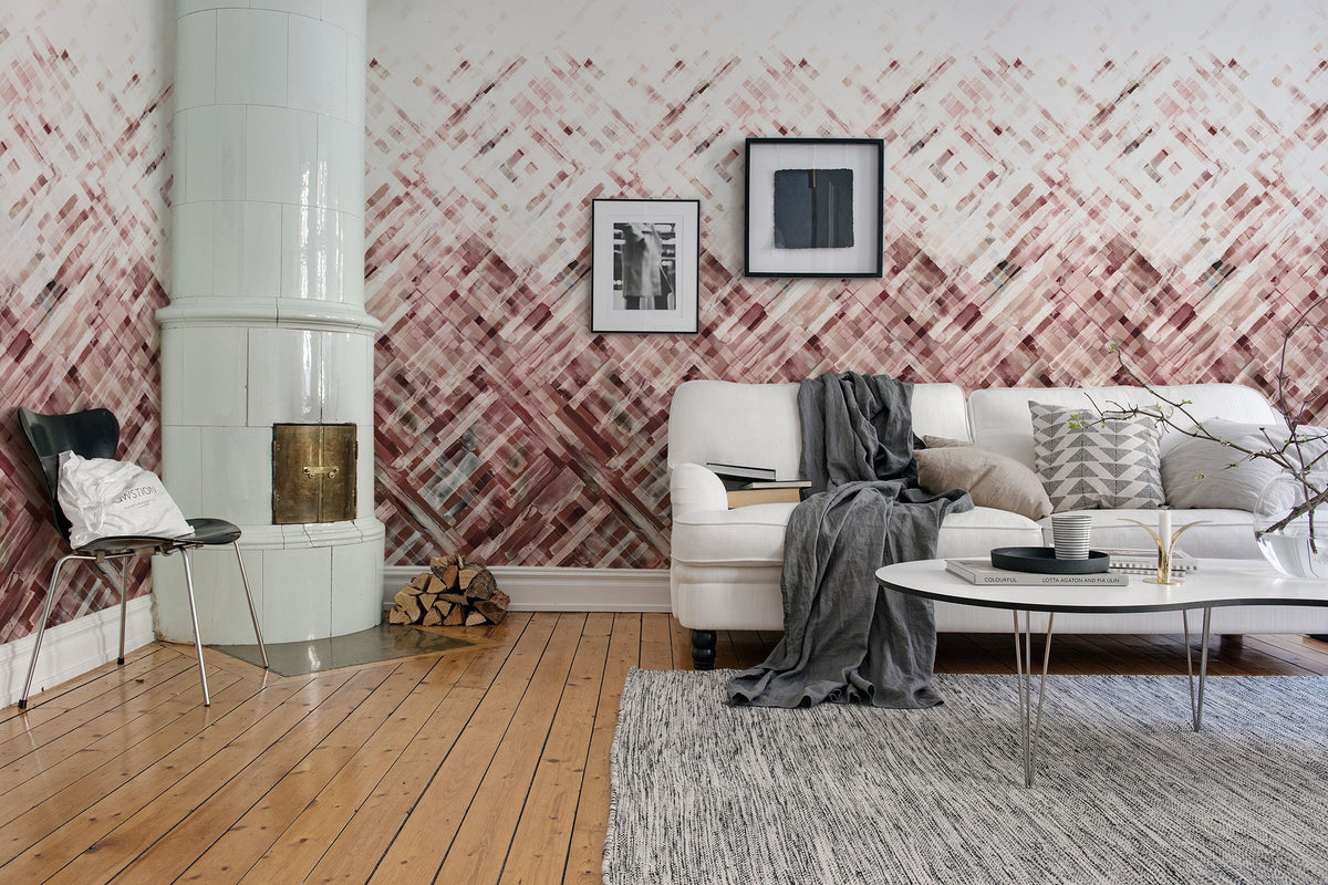 R12893 Dream Weaver Burgundy Palette Mural by Rebel Walls