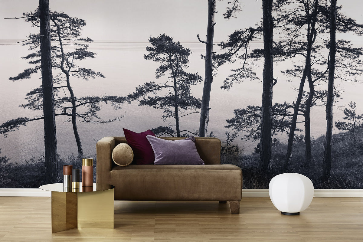 R13021 Old Pine Trees Greenhouse Mural by Rebel Walls