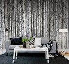 R13031 Birch Trunks Greenhouse Mural by Rebel Walls