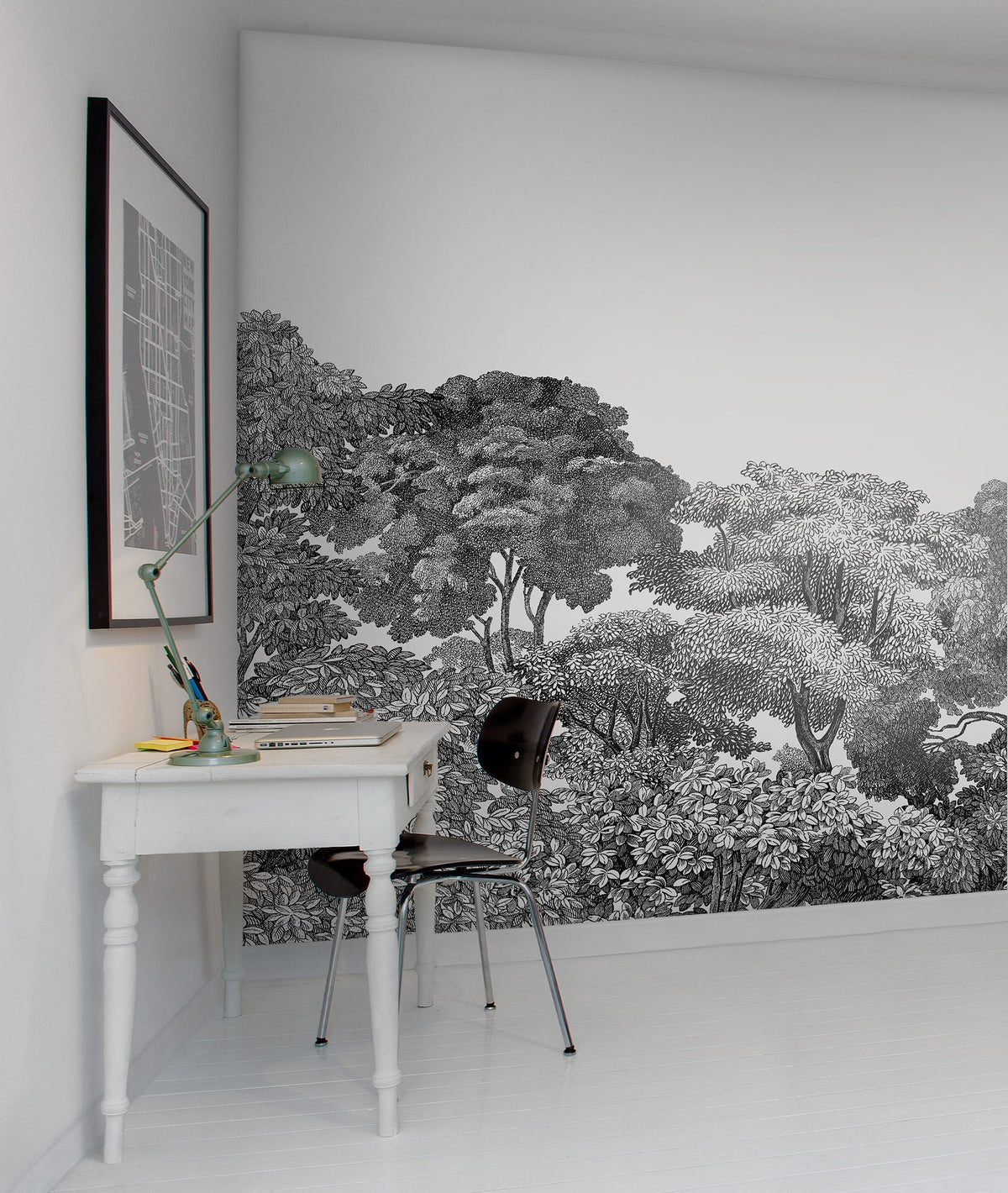 R13053 Bellewood Black Toile Greenhouse Mural by Rebel Walls