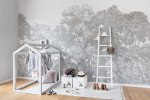 R13054 Bellewood Gray Toile Greenhouse Mural by Rebel Walls