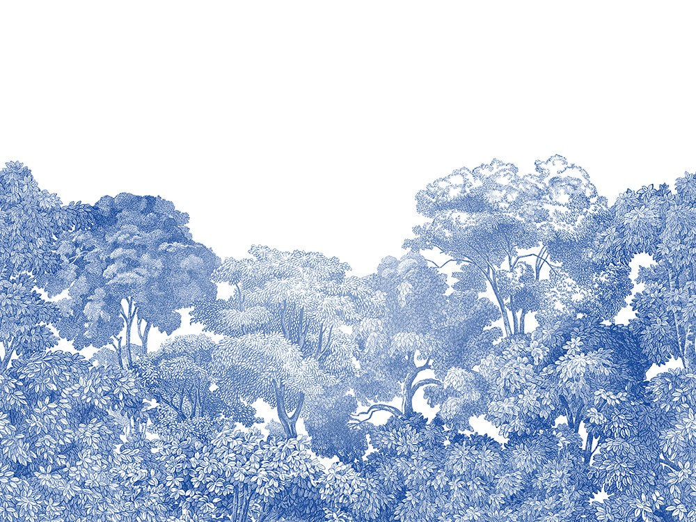 R13055 Bellewood Porcelain Toile Greenhouse Mural by Rebel Walls