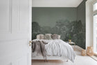 R13058 Bellewood Solid Green Dusty Pink Mural by Rebel Walls