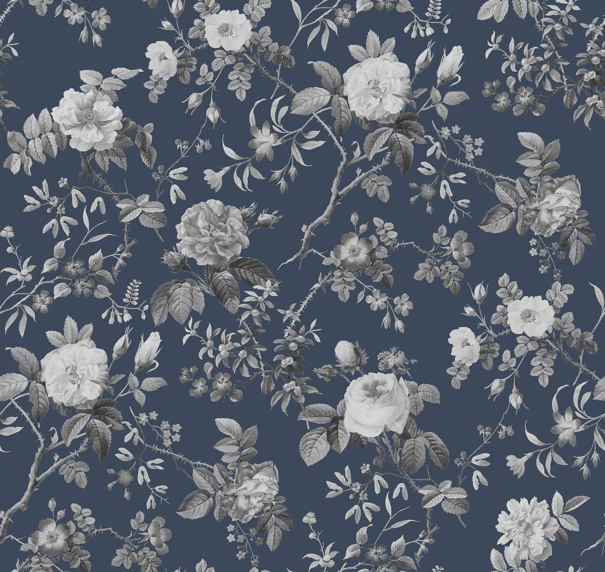 R13074 Thorn Rose Evening Bouquet Mural by Rebel Walls