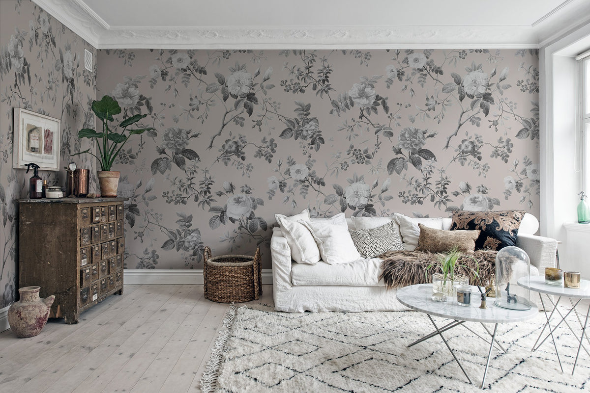 R13075 Thorn Rose Early Rise Bouquet Mural by Rebel Walls
