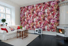 R13123 Lily Pond Red Greenhouse Mural by Rebel Walls