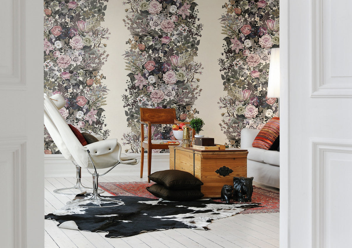 R13132 Flowerbed Vintage Greenhouse Mural by Rebel Walls