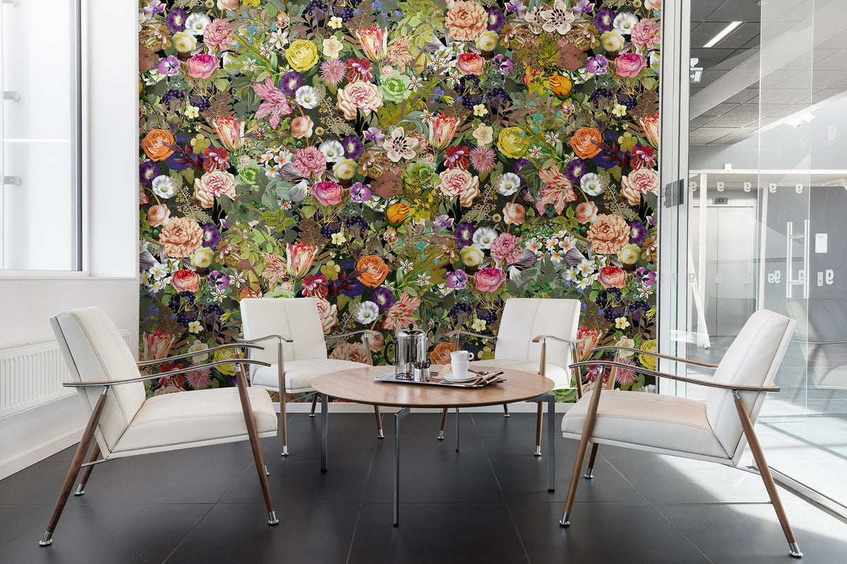 R13142 Meadow Color Greenhouse Mural by Rebel Walls