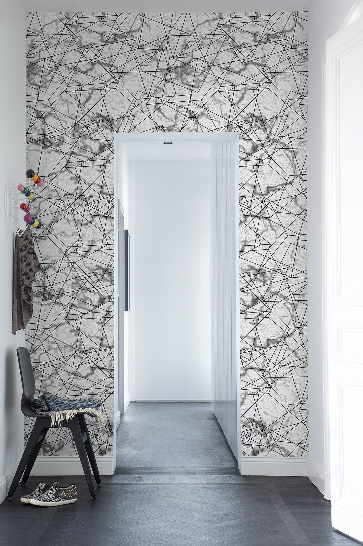 R13382 Dimension White Spectrum Mural by Rebel Walls