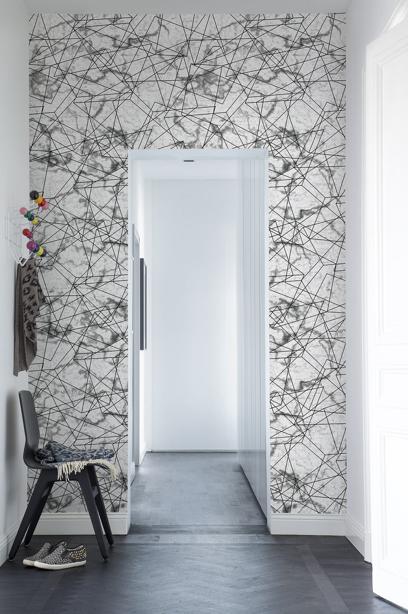 R13382 Dimension White Spectrum Mural by Rebel Walls