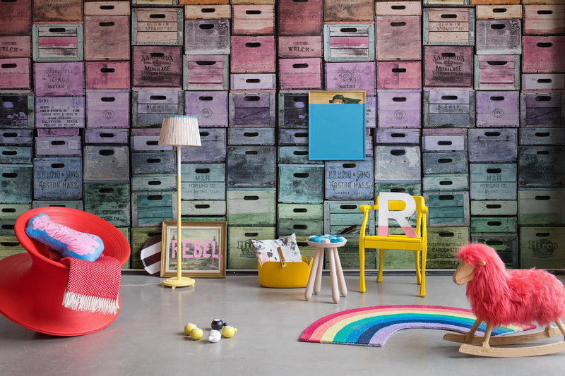 R13441 Color Boxes Spectrum Mural by Rebel Walls