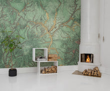 R13771 Woodland Maps Mural by Rebel Walls