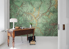 R13771 Woodland Maps Mural by Rebel Walls