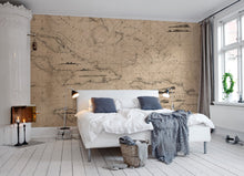 R13791 Navigation Lines Maps Mural by Rebel Walls