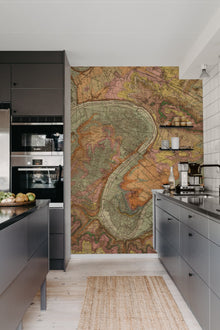 R13801 The Colours Of Paris Maps Mural by Rebel Walls