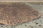R13831 A City Rises Maps Mural by Rebel Walls