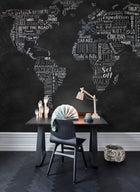 R13851 Wanderlust Maps Mural by Rebel Walls