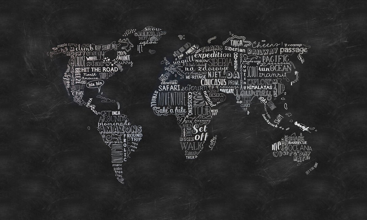 R13851 Wanderlust Maps Mural by Rebel Walls