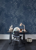 R13862 Treasure Hunt Midnight Maps Mural by Rebel Walls