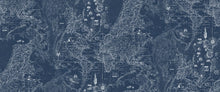 R13862 Treasure Hunt Midnight Maps Mural by Rebel Walls