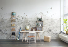 R13871 Paper Mountains Maps Mural by Rebel Walls