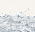 Paper Mountains Blue Maps Mural by Rebel Walls