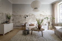 R13873 Paper Mountains Sepia Maps Mural by Rebel Walls