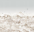 Paper Mountains Sepia Maps Mural by Rebel Walls