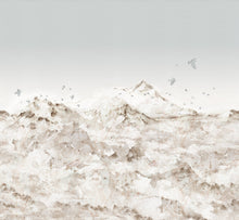 R13873 Paper Mountains Sepia Maps Mural by Rebel Walls