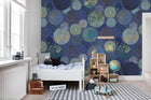 R13883 Globes Gathering Blue Palette Mural by Rebel Walls