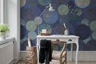 R13883 Globes Gathering Blue Palette Mural by Rebel Walls