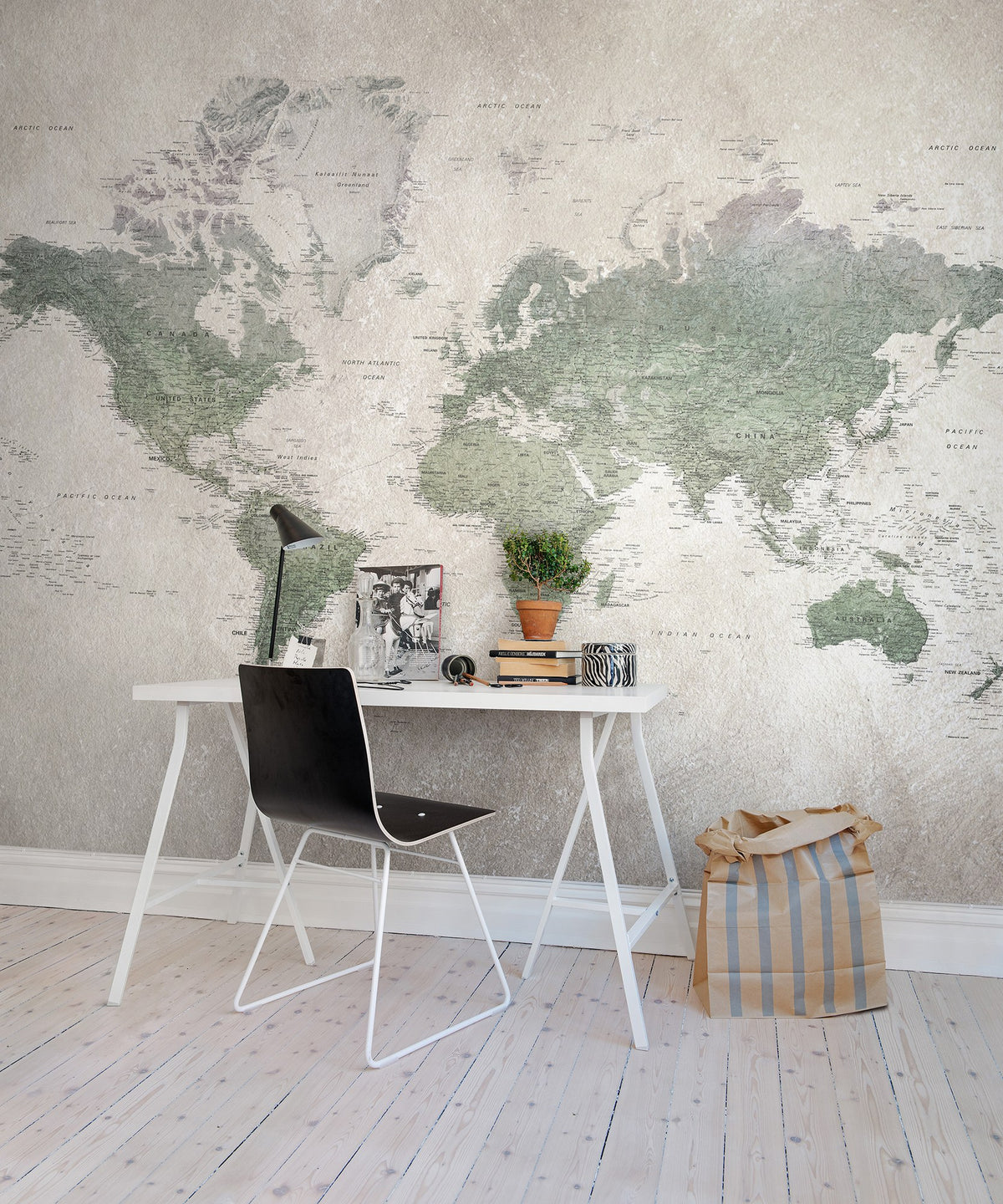 R13901 School Atlas Maps Mural by Rebel Walls